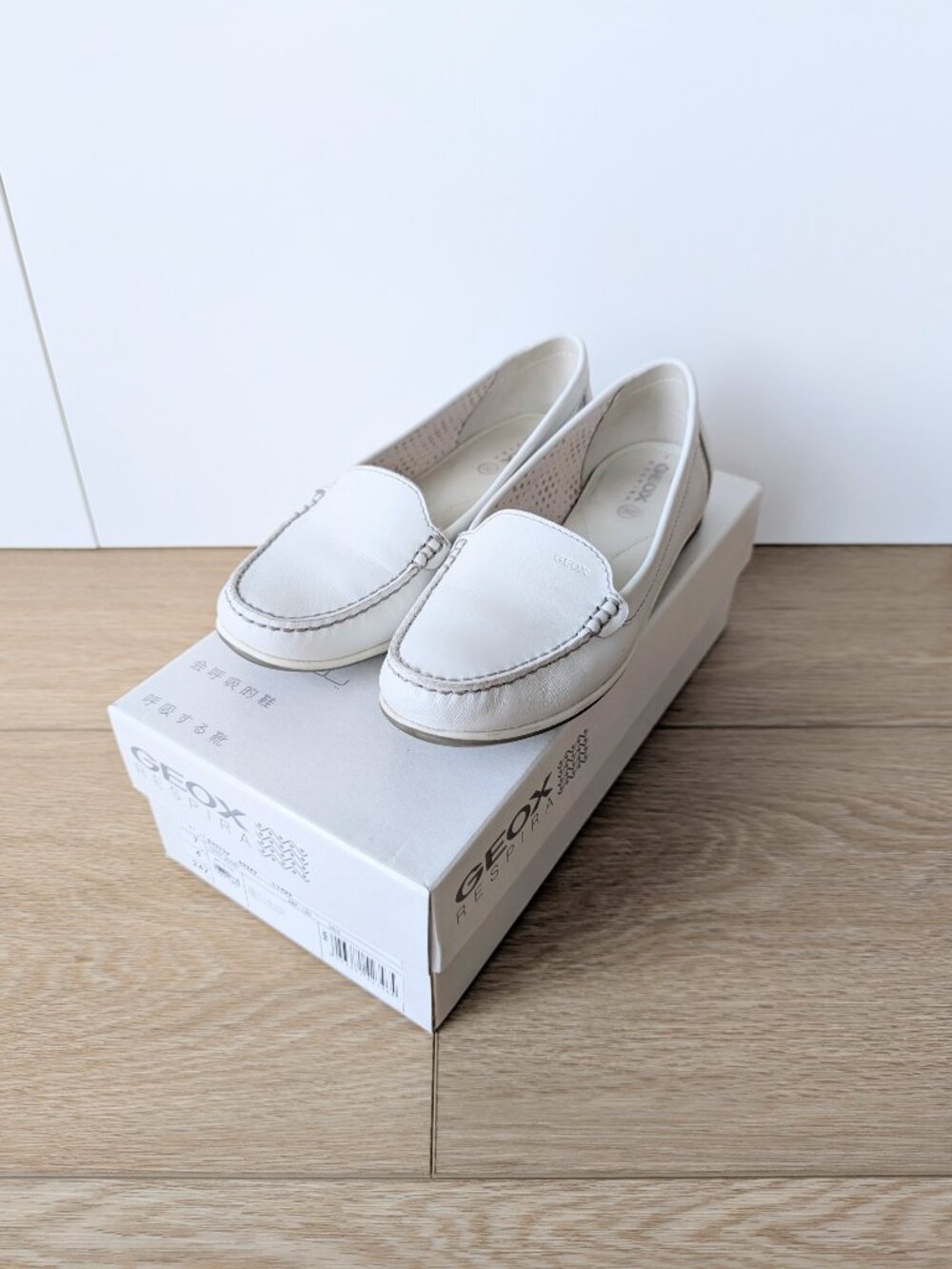 Geox Yuki Nappa Leather Slip-On Loafers – Optic White, Women's 7
